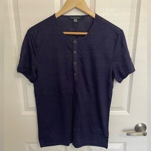 John Varvatos Collection Linen Henley